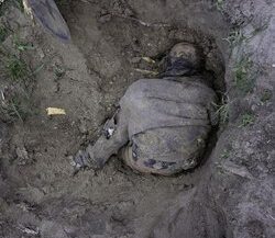 14. Burial place of a civilian. Ukraine, 2022.