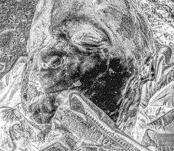 38. Portrait of a dead Russian soldier. Ukraine, 2022.