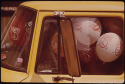 83. Balloons Will Be Released in Fountain Square at Noontime to Announce Opening of Carthage Fair in Cincinnati 08/1973. Photographer: Tom Hubbard