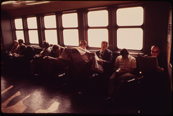 68. On the Staten Island Ferry in New York Harbor's Upper Bay 05/1973. Photographer: Wil Blanche