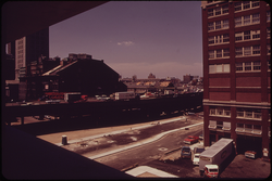 70. Looking Toward the Southeast Expressway and Quincy Market Restoration 05/1973. Photographer: Ernst Halberstadt