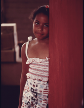 75. Young Girl on a Visit to Her Grandmother in Norwood, Ohio, 08/1975. Photographer: Lyntha Scott Eiler