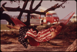 82. American Dreams at Little Duck Key. Commercial Camping Sites and Travel Trailer Courts Have Sprung Up Throughout the Keys. Even on the Smaller Keys Like Little Duck, Where No Facilities Have Yet Been Constructed, Camping Is Permitted by Local Authorities. Photographer: Flip Schulke