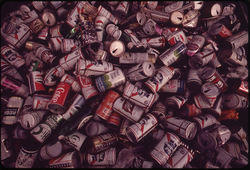 22. Dimensions of the Littering Problem Are Suggested by This Heap of Cold Drink Cans, Salvaged by Girl Scouts at Islamorada in the Central Florida Keys. Photographer: Flip Schulke