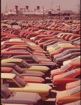 04. "Mazdas" await shipment, June 1972. Photographer: Charles O'Rear