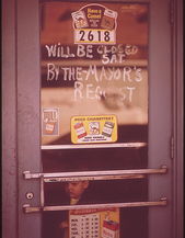 76. Shop Is Evacuated When A Barge Carrying Liquid Chlorine Threatened To Spill Its Poisonous Contents, April 1972. Photographer: William Strode